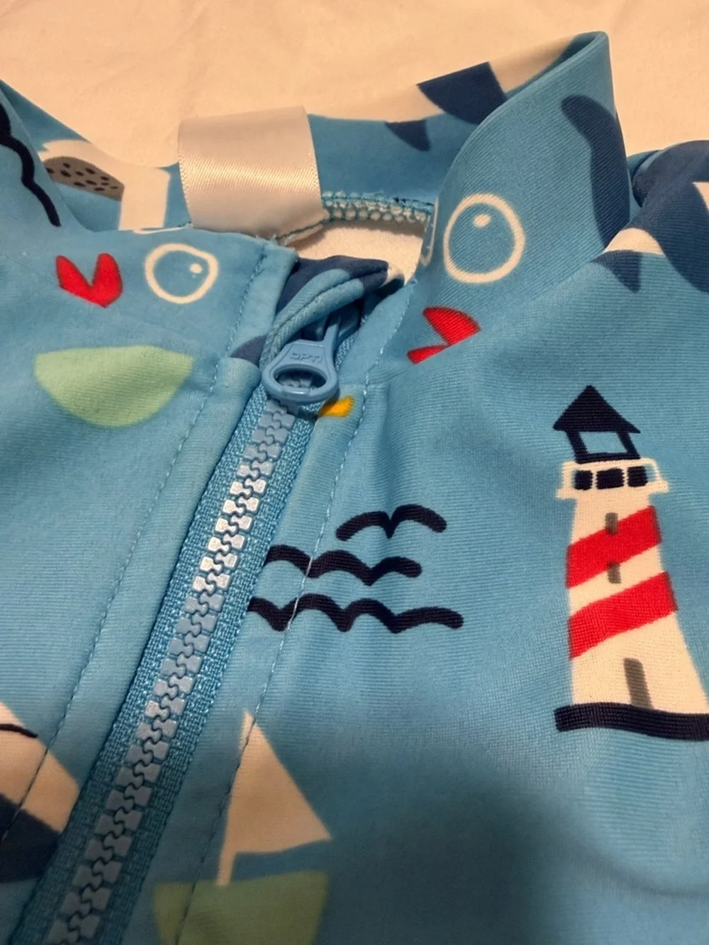 Carter's Light Blue Nautical Print Kids One-Piece Swimsuit